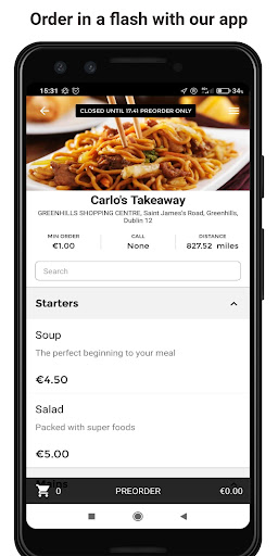 Android application Carlo's Takeaway screenshort