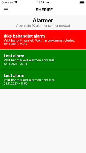 Android application Sheriff screenshort