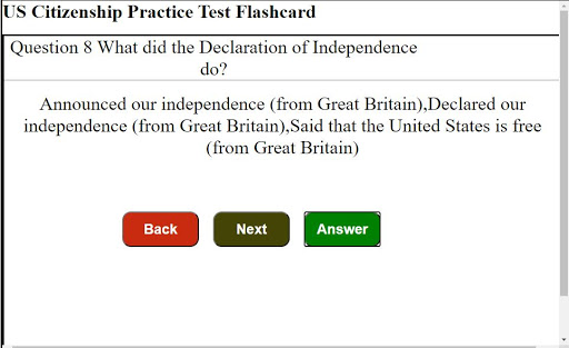 Android application US Citizenship Civic Practice screenshort