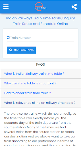 Train Enquiry Online - Etrains Screen 3