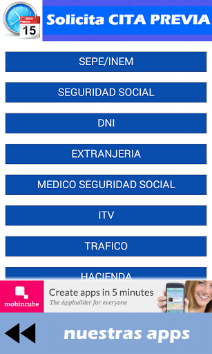 Android application CITA PREVIA Tutorial screenshort