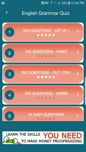English Grammar  Proofreading Quizzes