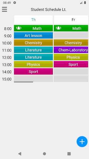 Android application Student Schedule Lt. screenshort