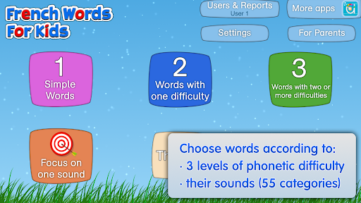 Screenshot of French Words for Kids