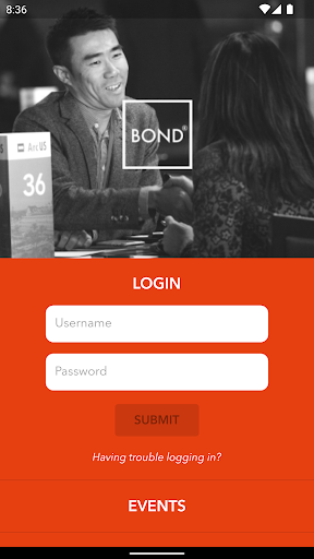 Android application The BOND Events Delegates App screenshort