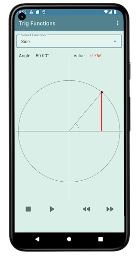 Android application Trig Functions screenshort