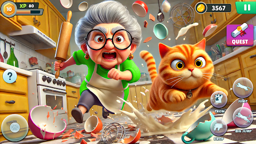 Angry Gran VS Naughty Cat Sim 1