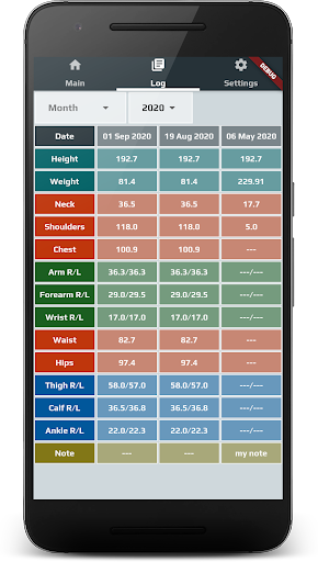 Body Measurements Diary - Musc Screenshot 2 - AppWisp.com