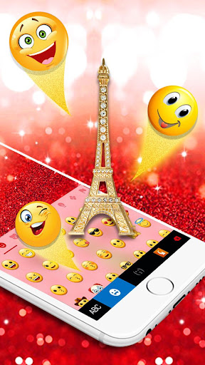 Red Glitter Paris Keyboard The Screen 3