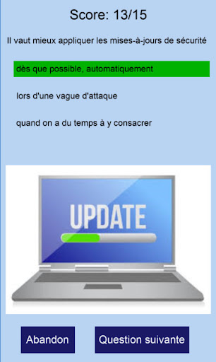 Cybersecurity Quizz Screen 2