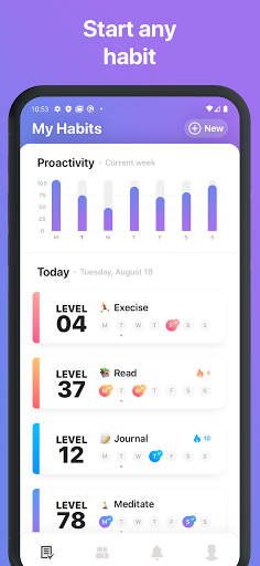 Android application Keystone: Social Habit Tracker screenshort