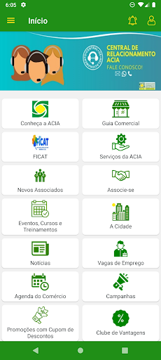 Android application ACIA Andradina screenshort