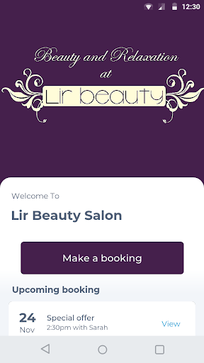 Android application Lir Beauty Salon screenshort