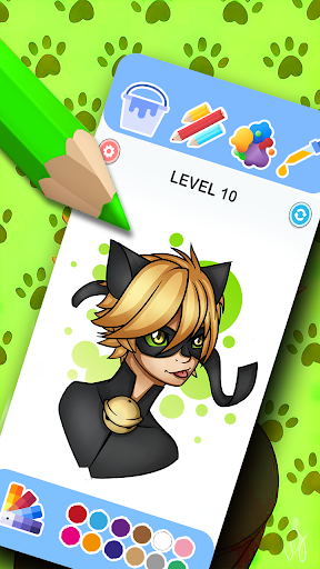 Cat coloring superhero Noir