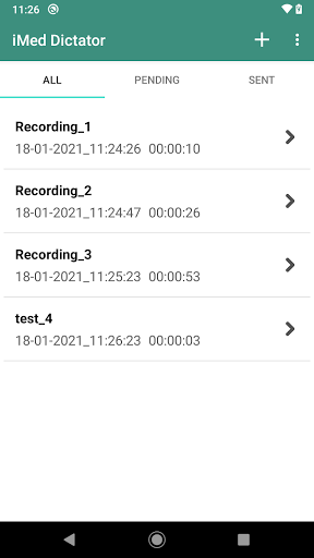 Android application iMed Dictator screenshort