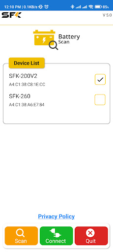 Android application Sun Fun Kits BMS screenshort