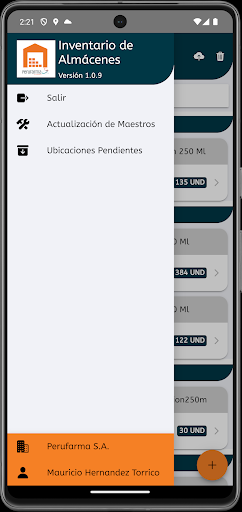 Android application Perufarma Inventario screenshort