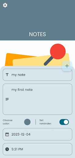 Android application Note and reminder screenshort
