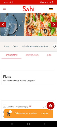 Sahi Pizza Service Screen 2