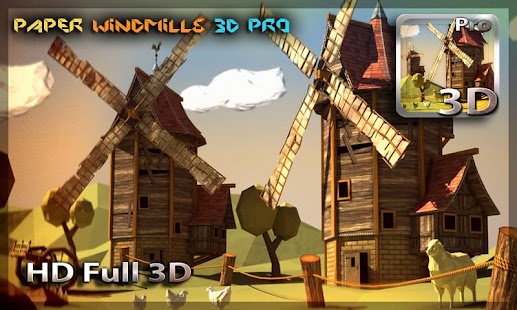 Екранна снимка на хартиени вятърни мелници 3D Pro lwp