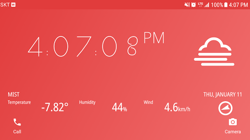 Red Clock - Desk Clock Screen 2