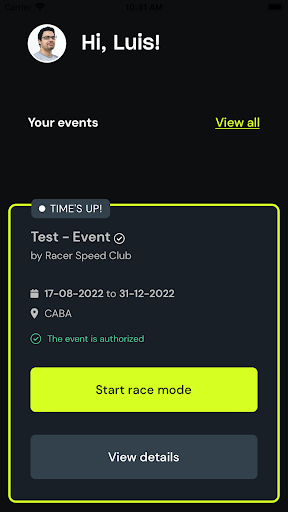 Android application e-flag Racer screenshort