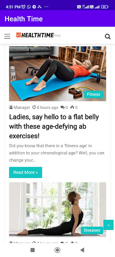 Android application Health Time Press screenshort