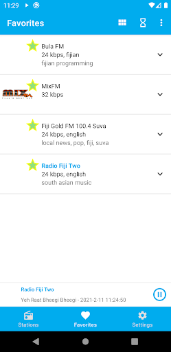 Fiji Radio Stations Screen 2