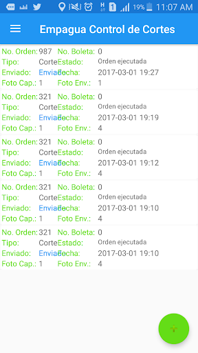 Android application Control de Cortes de Empagua screenshort