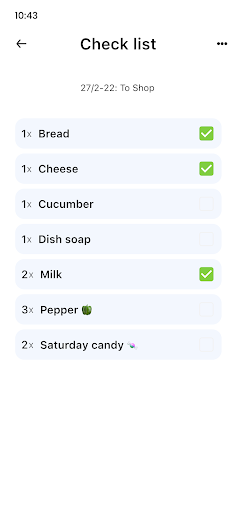 Smart Shopping Lists Screen 3