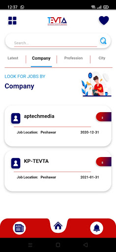 Android application KP Tevta Job Portal screenshort