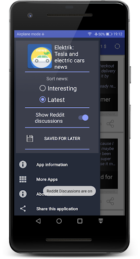 Android application Electric Cars News screenshort