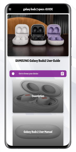 Android application Galaxy Buds 2 Specs : GUIDE screenshort