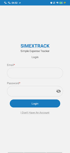 Android application SIMEXTRACK screenshort