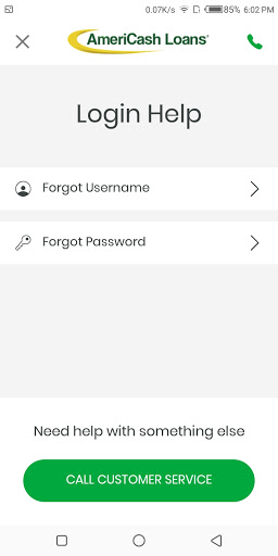 AmeriCash Loans Mobile App Screen 2