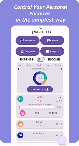 Android application Budget Drawer: Expense Control screenshort