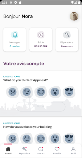 Android application Appinest.brussels screenshort