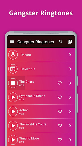 Android application Gangster Ringtones screenshort