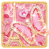 Shiny Pink Butterfly Theme icon