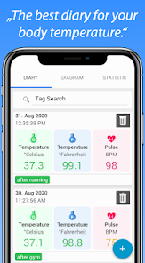 Body temperature on sale diary app