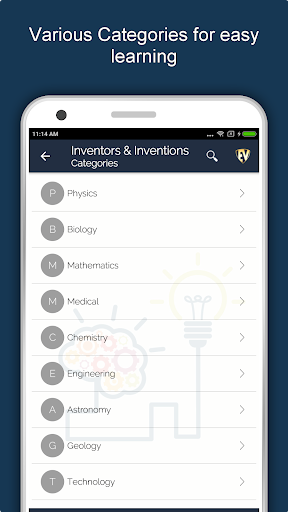 Inventions and Inventors App Screen 2