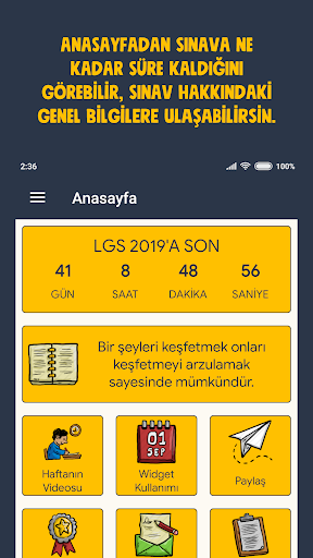 Android application LGS Konu Takibi Sayaç PRO screenshort