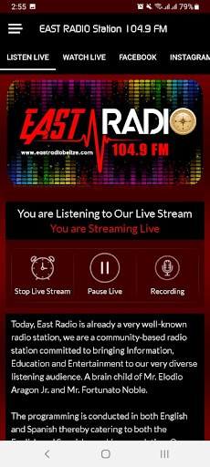 East Radio Belize, 104.9 FM Screen 3