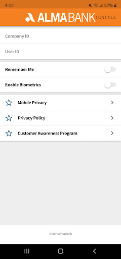 Android application Alma Bank Business Mobile screenshort