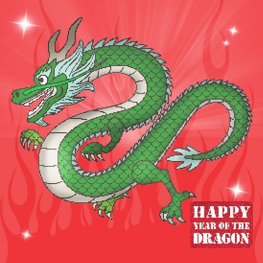 Chinese Year 2024 Pixel Color logo