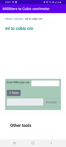 Milliliter to Cubic centimeter