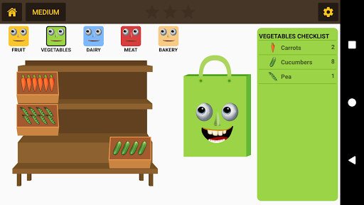 Grocery Shopping Learning Game Screen 3