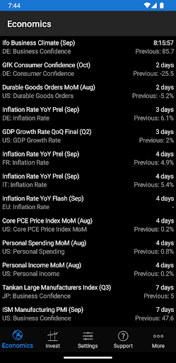 Android application Economic Countdown screenshort