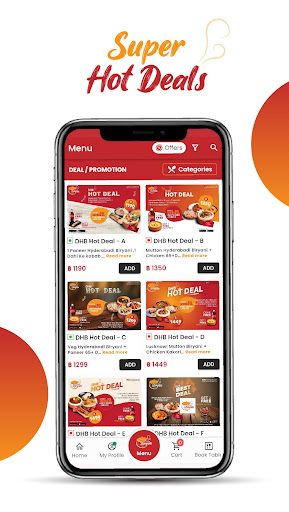 Android application Dum Handi Biryani screenshort