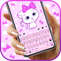Тема для клавиатуры Pink Kitty Bow
